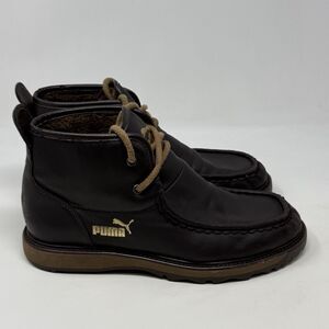 Puma Koldewey Mid Chukka Boots Mens 10.5 Brown Leather Faux Fur Lined Rugged